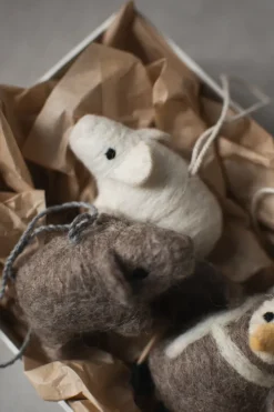 Adorno colgante Hanging pig, Blanco