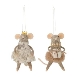 Adorno navideño Peo lana 2 piezas, Marrón