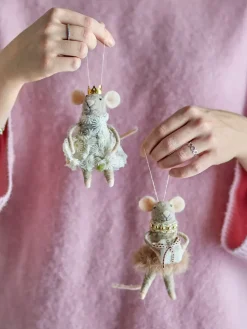 Adorno navideño Peo lana 2 piezas, Marrón