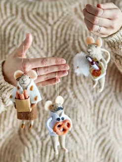 Adorno navideño Peo lana 3 piezas, Natural