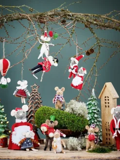 Adorno navideño Peo lana 2 piezas, Rojo