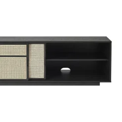 Aparador Air low, Negro, ratán