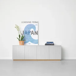 Aparador Beam, Lacado blanco, base blanca