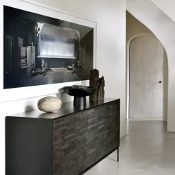 Aparador Grooves, Black 4 puertas