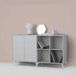 Aparador Pair, Antracita 04, patas de cromo