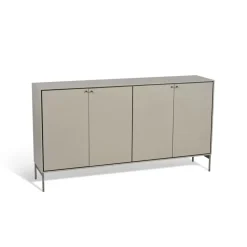 Aparador Volt 80x148 cm, Beige-acero inoxidable