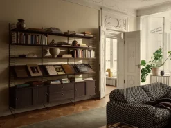 Armario con puerta abatible String, Roble oscuro, 78×30 cm