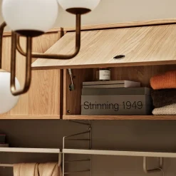 Armario con puerta abatible String, Fresno, 78x30 cm