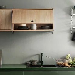 Armario con puerta abatible String, Nogal, 78x30 cm