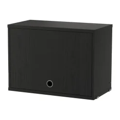 Armario con puerta abatible String, Fresno teñido de negro, 58x30 cm