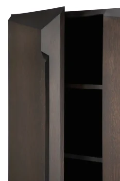 Armario Stairs , Roble lacado en marrón - 2 puertas, 100x150 cm