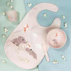 Babero con velcro Playground, Powder