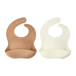 Babero de silicona Silly, 2-pack, Vanilla-hazel