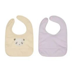Babero panda Lun Lun 2 piezas, Vanilla-lavender