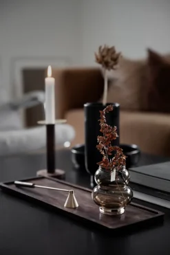 Bandeja de madera Ernst 15x30 cm, marrón oscuro