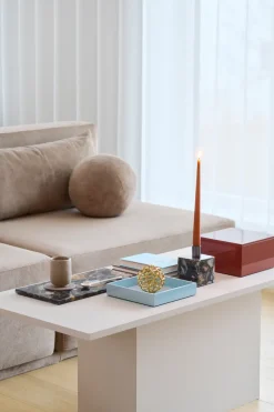 Bandeja decorativa lacada Lux 19x19x3,5 cm, Powder blue