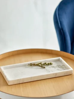 Bandeja decorativa Majsa 18x38 cm, White marble