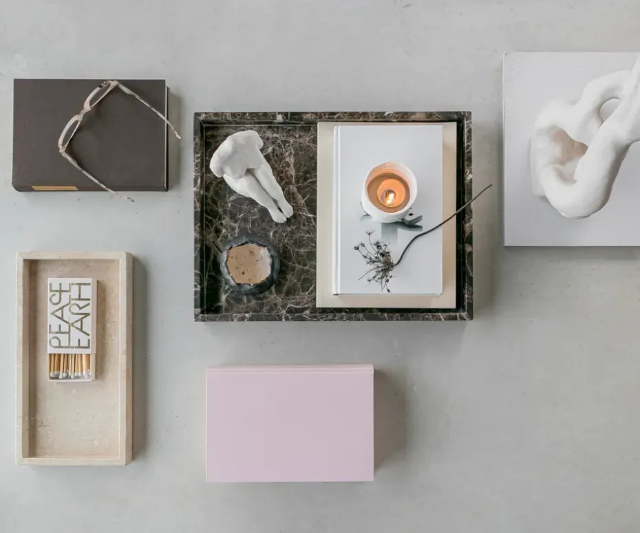 Bandeja decorativa Marble large 30x40 cm, Brown