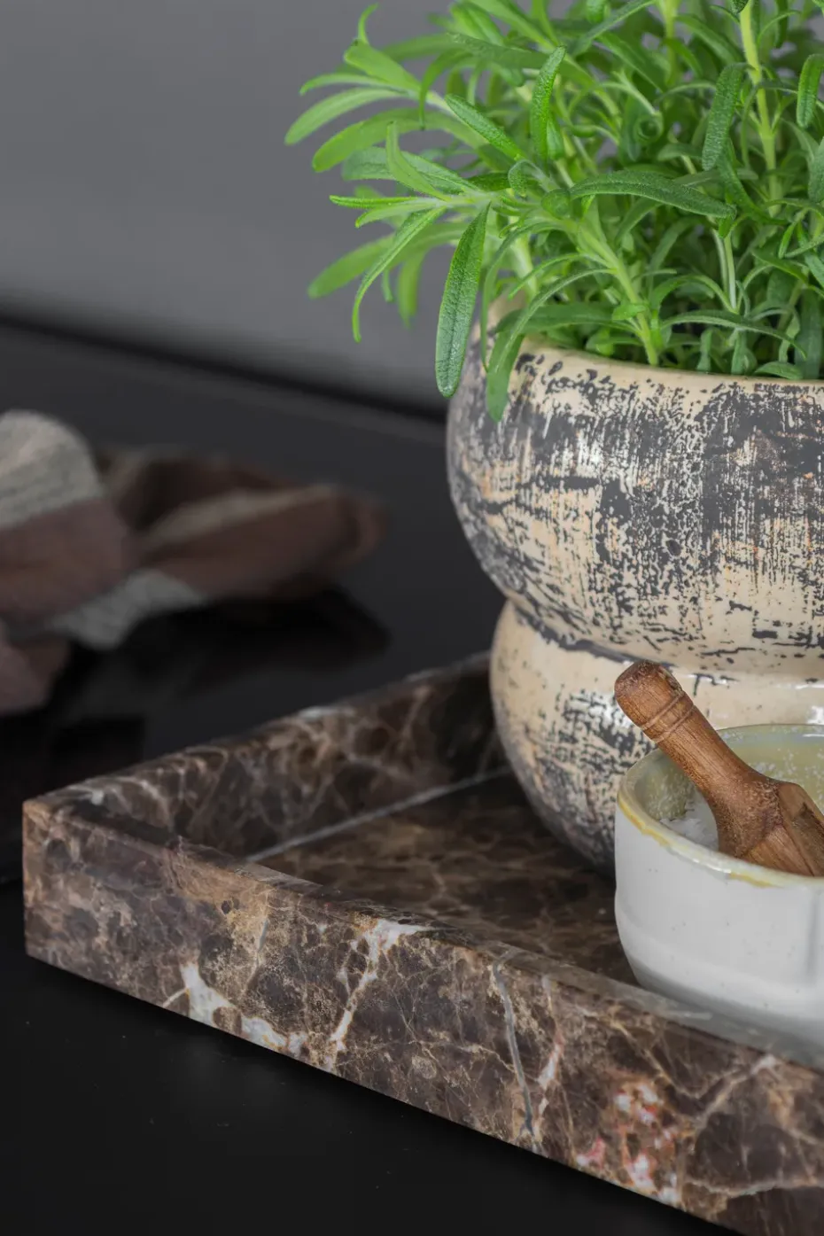 Bandeja decorativa Marble large 30x40 cm, Brown