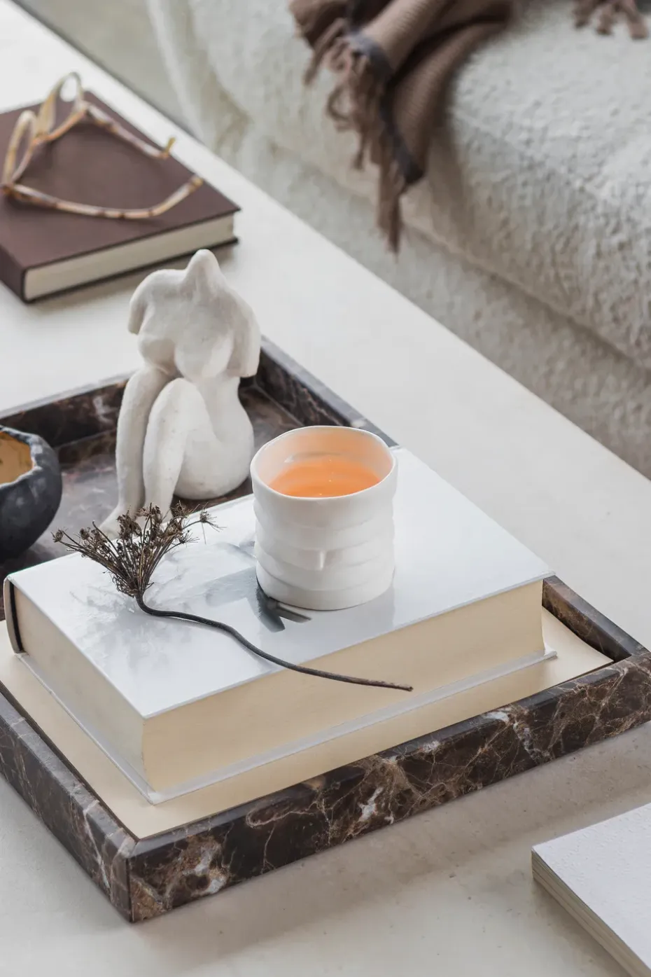 Bandeja decorativa Marble large 30x40 cm, Brown