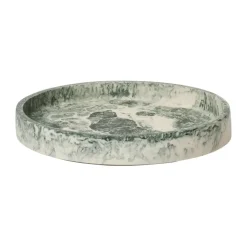 Bandeja decorativa Mist Ø20 cm, Emerald-off-white