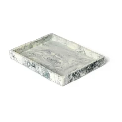 Bandeja decorativa Mist 15x20 cm, Emerald-off white