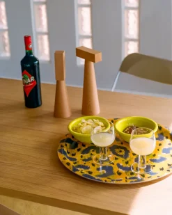 Bandeja Monster Medium Ø49 cm, Ochre yellow-grey-black