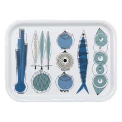 Bandeja Picknick 20x27 cm, Azul-beige