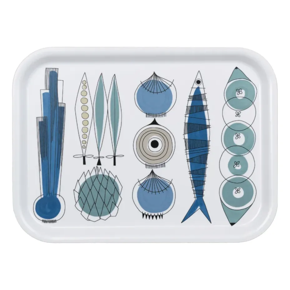 Bandeja Picknick 20x27 cm, Azul-beige