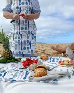 Bandeja Picknick 20x27 cm, Azul-beige