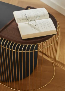 Bandeja redondeada Sessio 32x40 cm, nogal