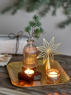 Bandeja Sanga con objeto decorativo 6 piezas, Oro