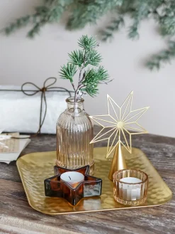 Bandeja Sanga con objeto decorativo 6 piezas, Oro