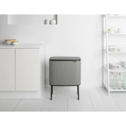 Bo Touch Bin 11+23 L, Mineral concrete grey