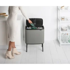 Bo Touch Bin 11+23 L, Mineral concrete grey