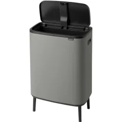 Bo touch bin high 60 L, Mineral concrete grey