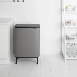 Bo touch bin high 60 L, Mineral concrete grey