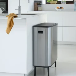 Bo touch bin high 2x30 L, acero cepillado mate