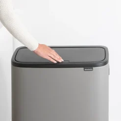 Bo touch bin high 2x30 L, Mineral concrete grey
