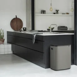 Bo touch bin 2x30 L, Mineral concrete grey