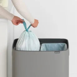 Bo touch bin 2x30 L, Mineral concrete grey