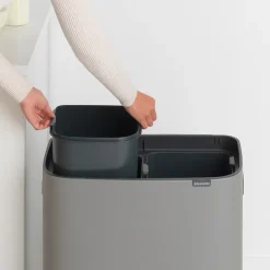 Bo touch bin 2x30 L, Mineral concrete grey
