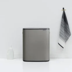 Bo touch bin 2x30 L, Mineral concrete grey