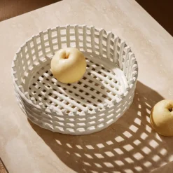 Bol Ceramic trenzado, Off-white