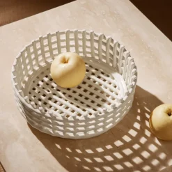 Bol Ceramic trenzado, Off-white