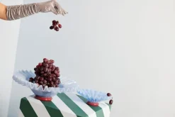 Bol Lori M Ø18 cm, Azul claro-burdeos