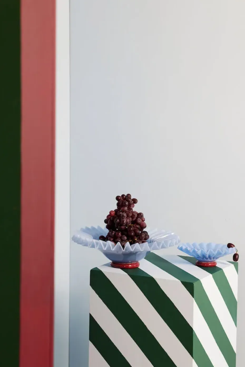 Bol Lori M Ø18 cm, Azul claro-burdeos