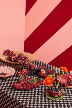 Bol Lori M Ø18 cm, Bordeaux-beige