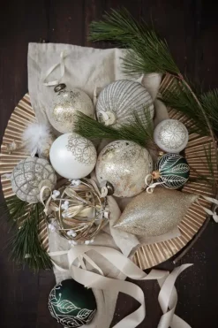 Bola de Navidad Norille Ø11 cm, Off white, acanalado