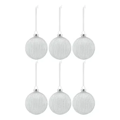 Bolas de Navidad Holiday 6 unidades, Blanco